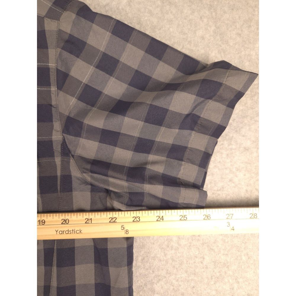 Bontrager Mens Button Up Short Sleeve Shirt Large Gray Black Plaid‎ - Picture 4 of 7